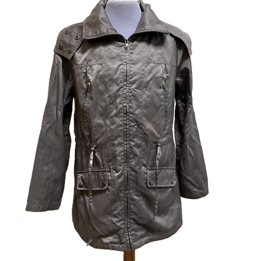 Basic Edge Lightweight Jacket with Removable Hood Silver Grey Women's Lg